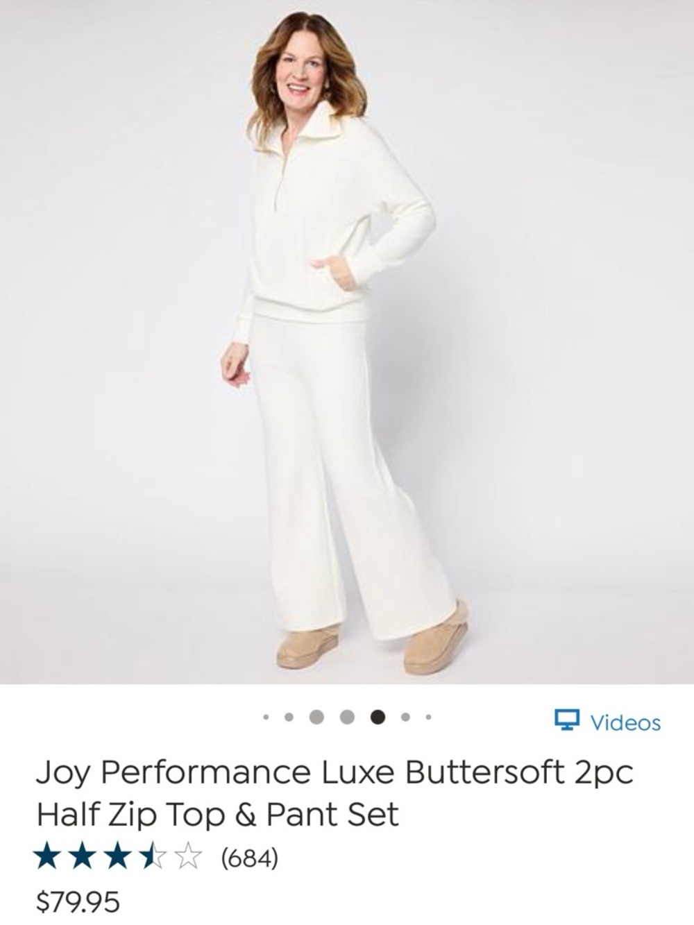 Cream Half-Zip Pullover with Matching Pants Set